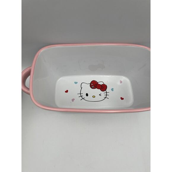 Hello Kitty Sanrio Valentines Day Hearts Love Ceramic Baking Loaf Pan NEW - Picture 4 of 10